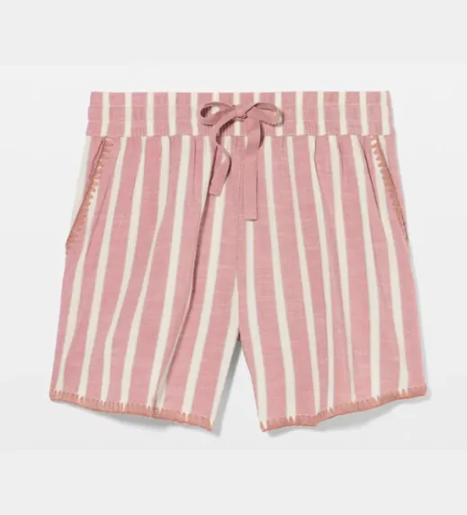 Beach Cotton Relaxed Blanket Stitch Shorts
